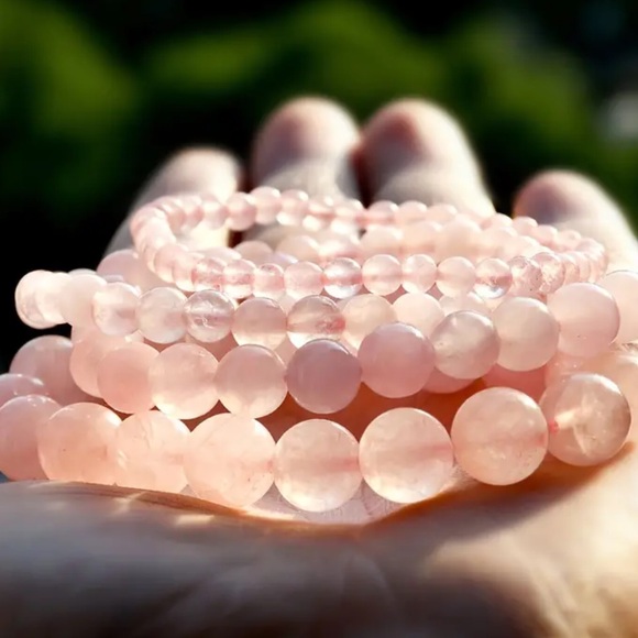 Earth Art hand crafted artisan Jewelry - Natural rose quartz bracelets
